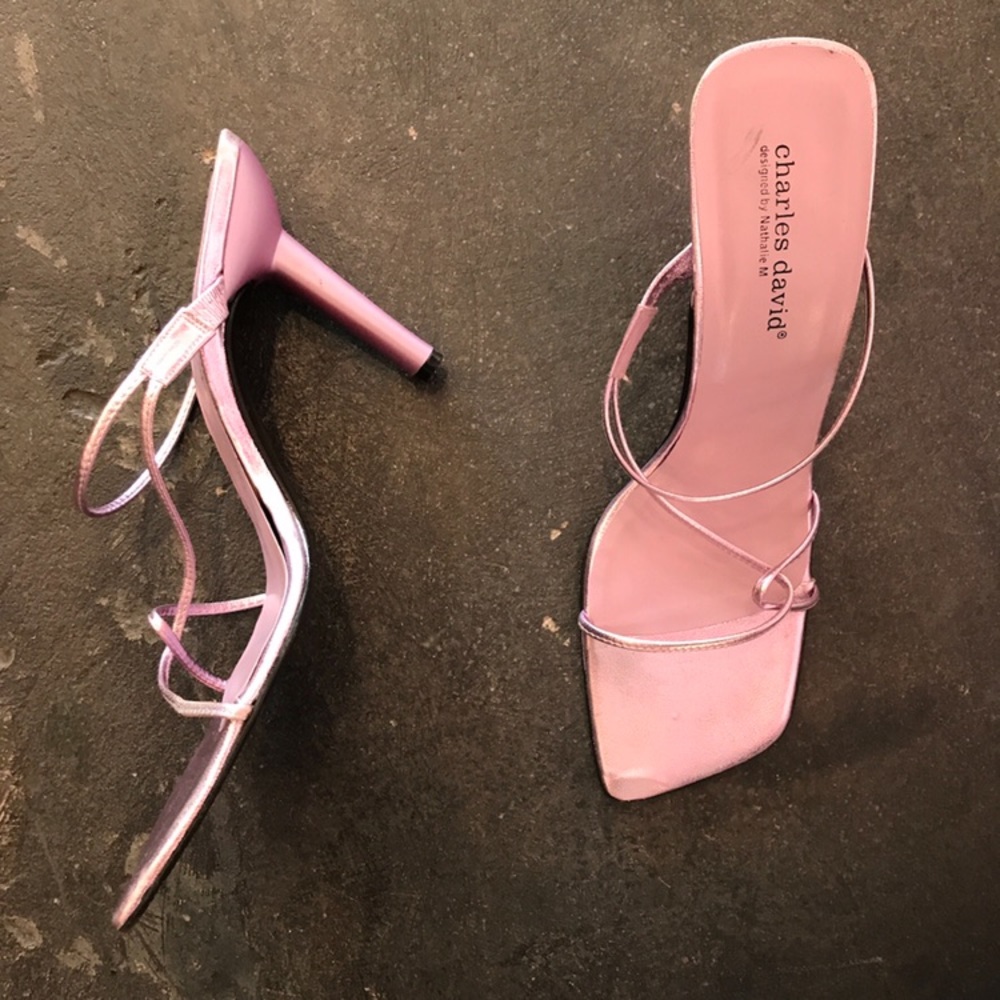 Charles David metallic Pink Heels sz 10